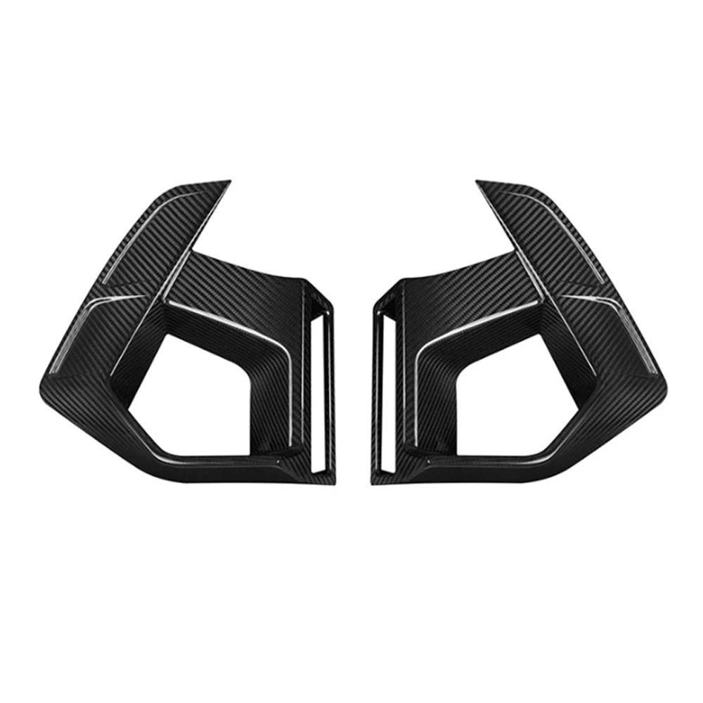 For BMW X3M F97 2022 + Dry Carbon Fiber Car Front Bumper Air Vent Cover Trim Foglamp Mesh Grill Wind Knife Body Kit Accessories