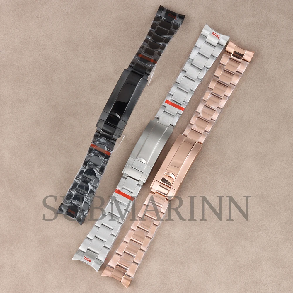 

20MM Oyster Bracelet 316L Stainless Steel Watch Band For Seiko NH35 Submariner GMT DATEJUST Case Glide Lock Buckle Watch Strap