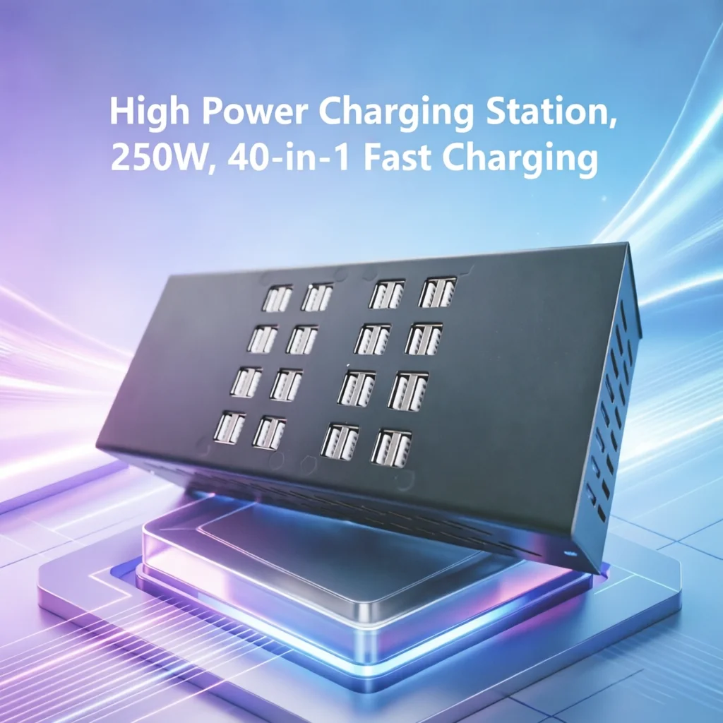

40Port USB Charger for iPhone iPad Kindle Samsung Xiaomi Charging Station Dock Multi USB Charger Desktop Mobile Phone 250W