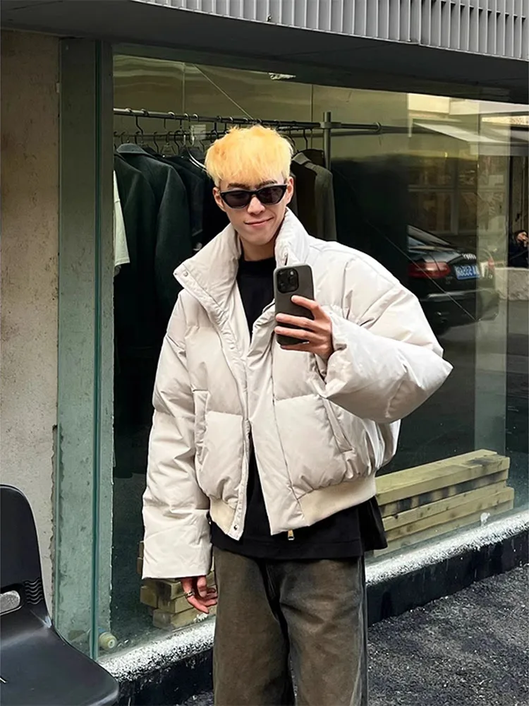 

Cleanfit Men's ort down Jaet Quilted Cotton Coat Street Sle Vibe American Design Winter Warm Thiened Outerwear