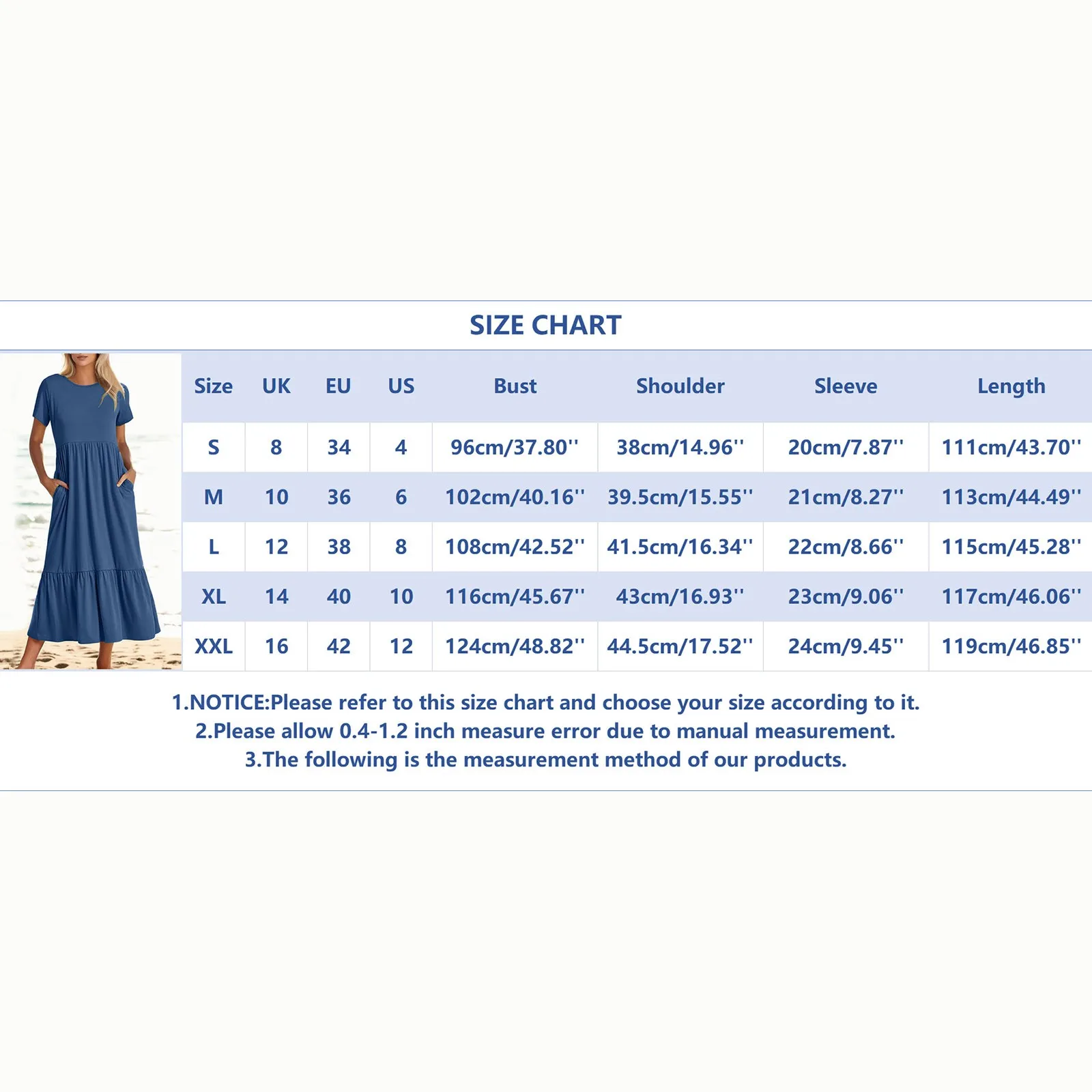 Summer Womens Dresses Short Sleeve Crewneck Swing Dress Flowy Tiered Maxi Dress With Pockets Elegant Female vestidos de fiesta