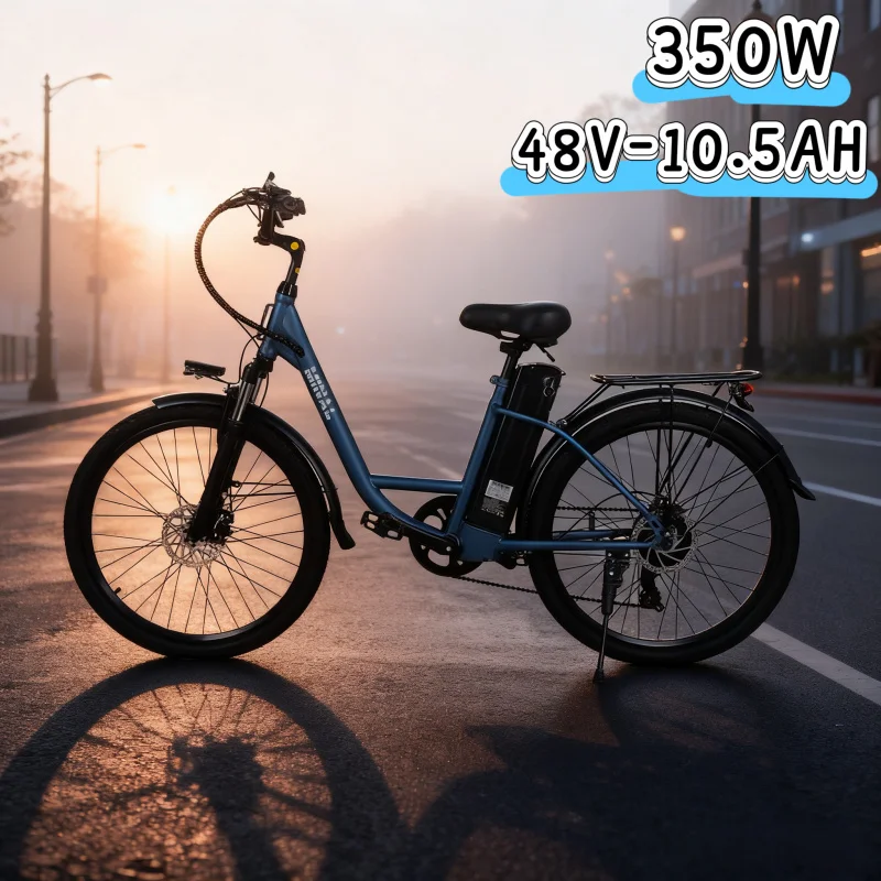 

Electric bicycle with 26-inch tires, 48V 10.5AH high-efficiency battery, 350W motor, city work and commuting,adult electric bike