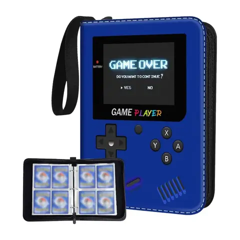 Segregator na karty do gier, album na karty z 4 kieszeniami, segregator na karty kolekcjonerskie pasujący na 400 kart z 50 wyjmowanymi koszulkami