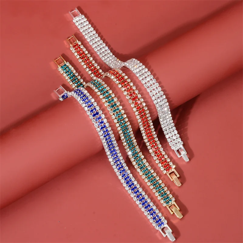 Fashionable Roman Crystal Micro-inlaid Claw Chain Bracelet for Women