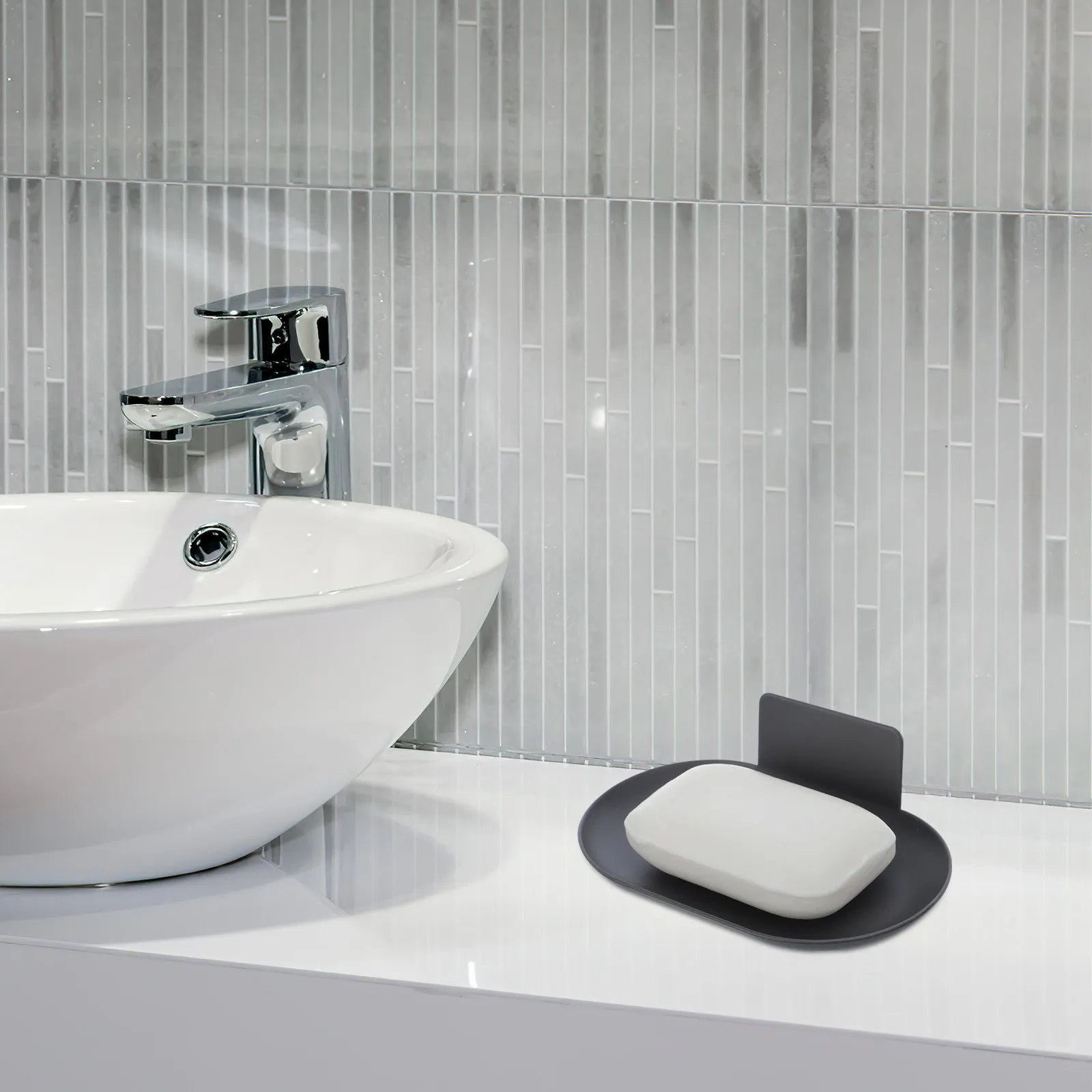 2Pcs Wall Mounted Soap Holder Drainage Tray Bathroom Kitchen Soap Dish No Drilling Organizer Kitchen Sponge Holder