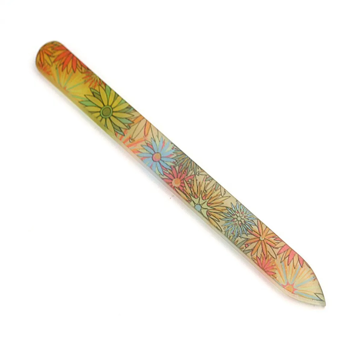 

Набор из 4 стеклянных пилок для ногтей 5,5 дюймов, случайные цвета, прочные, из твердого хрусталя, с цветочным узором, для домашнего использования