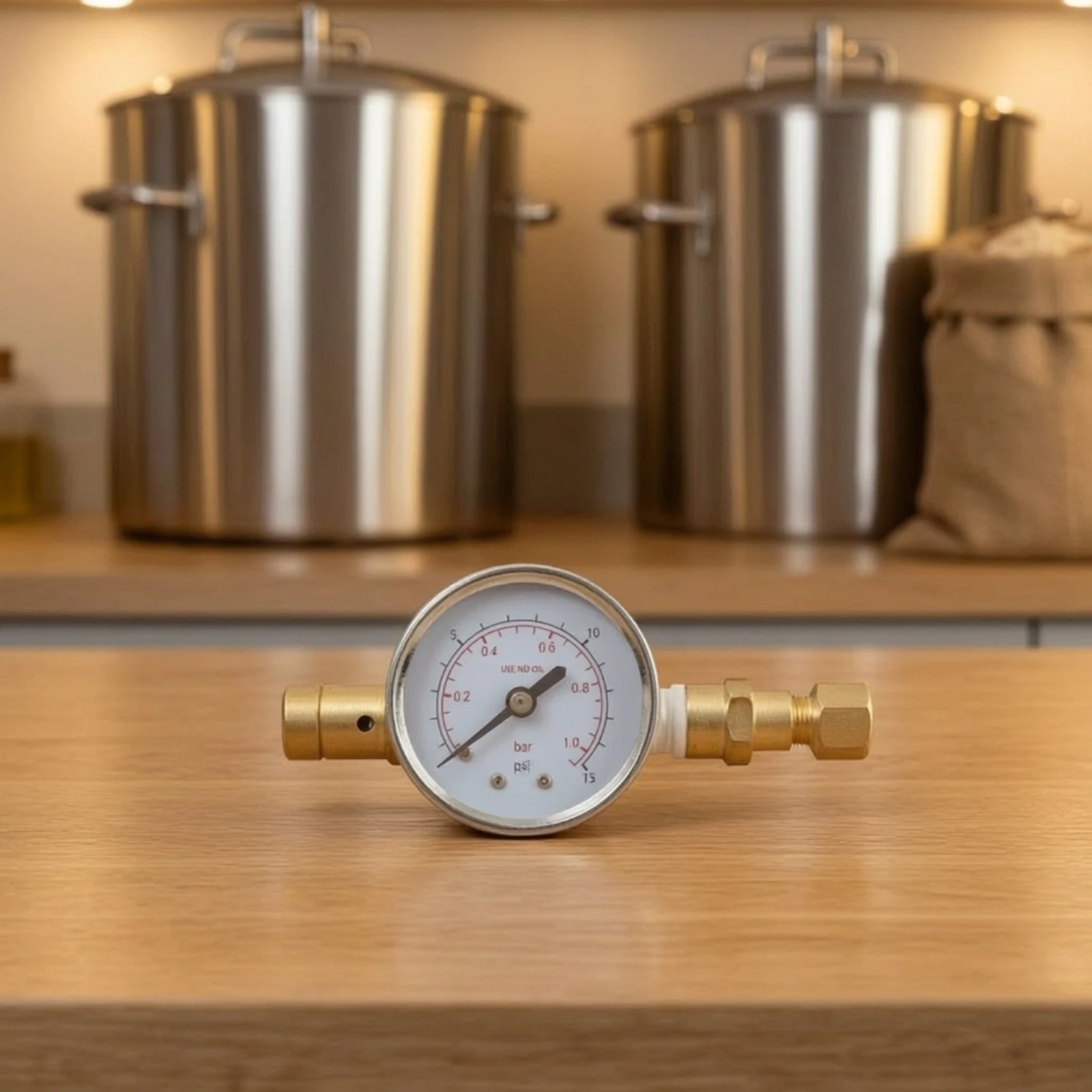 Keg Pressure Gauge Analog Homebrew Pressure Gauge Brass for Homebrewers, Fermentation, Gas Lines