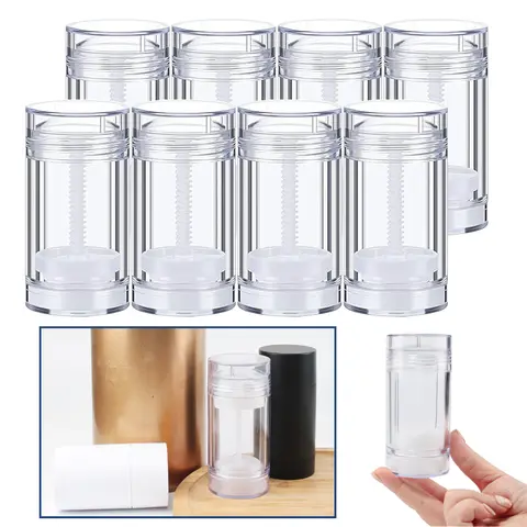 10/20Pcs 15/30/50/75ml Empty Clear Black Deodorant Bottles Twist Up Stick Tube Round Bottom Filling Stick Deodorant Container