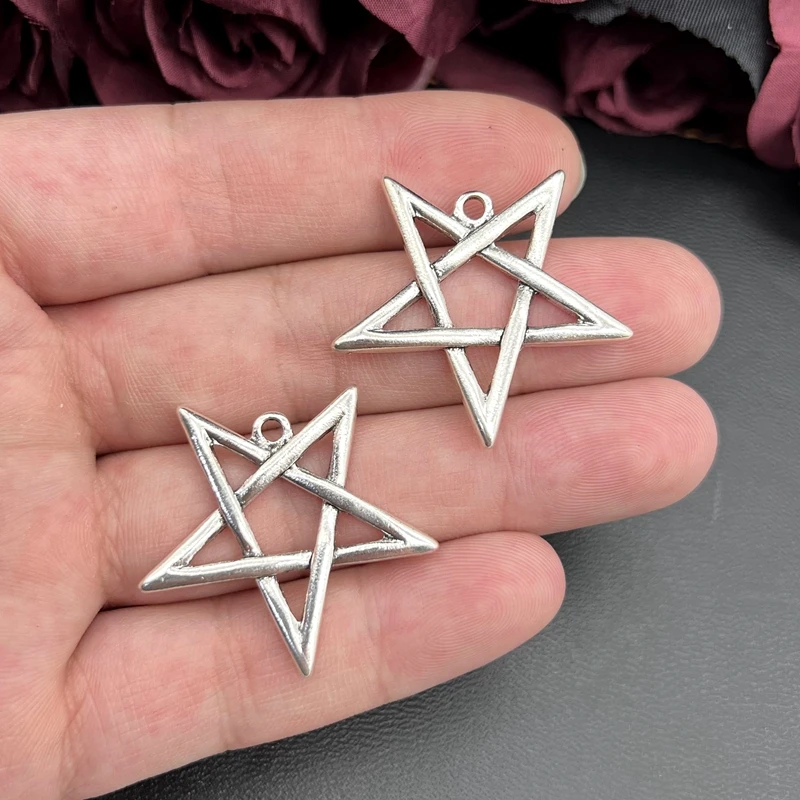 5pcs Inverted Pentacle Pendant, Upside Down Pentacle, Gothic, Occult, Devil, Satanic Minimalist Jewelry Handcrafted Accessories