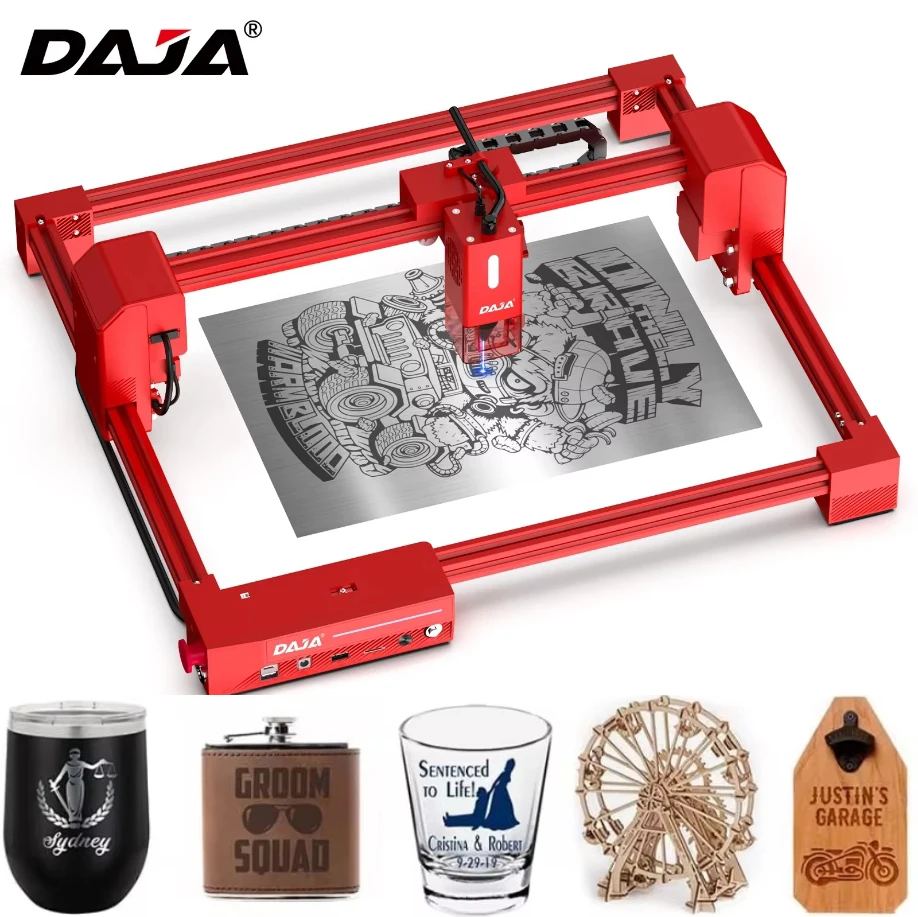 DAJA A6 Laser Engraver CNC Business Portable Fast Engraving Stainless Steel Painted Metal Cut Wood Acrylic Wood Paper Glass