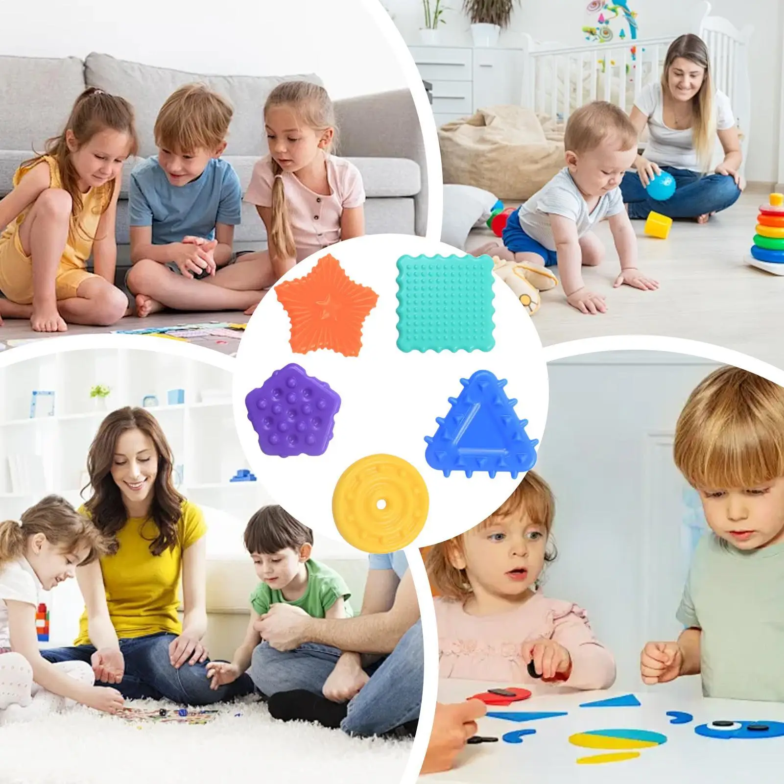 

Игрушки-непоседы для детей, 6 шт., мягкие текстурированные успокаивающие игрушки для игр, обучение формы, релаксация, путешествия, школа, Рождество