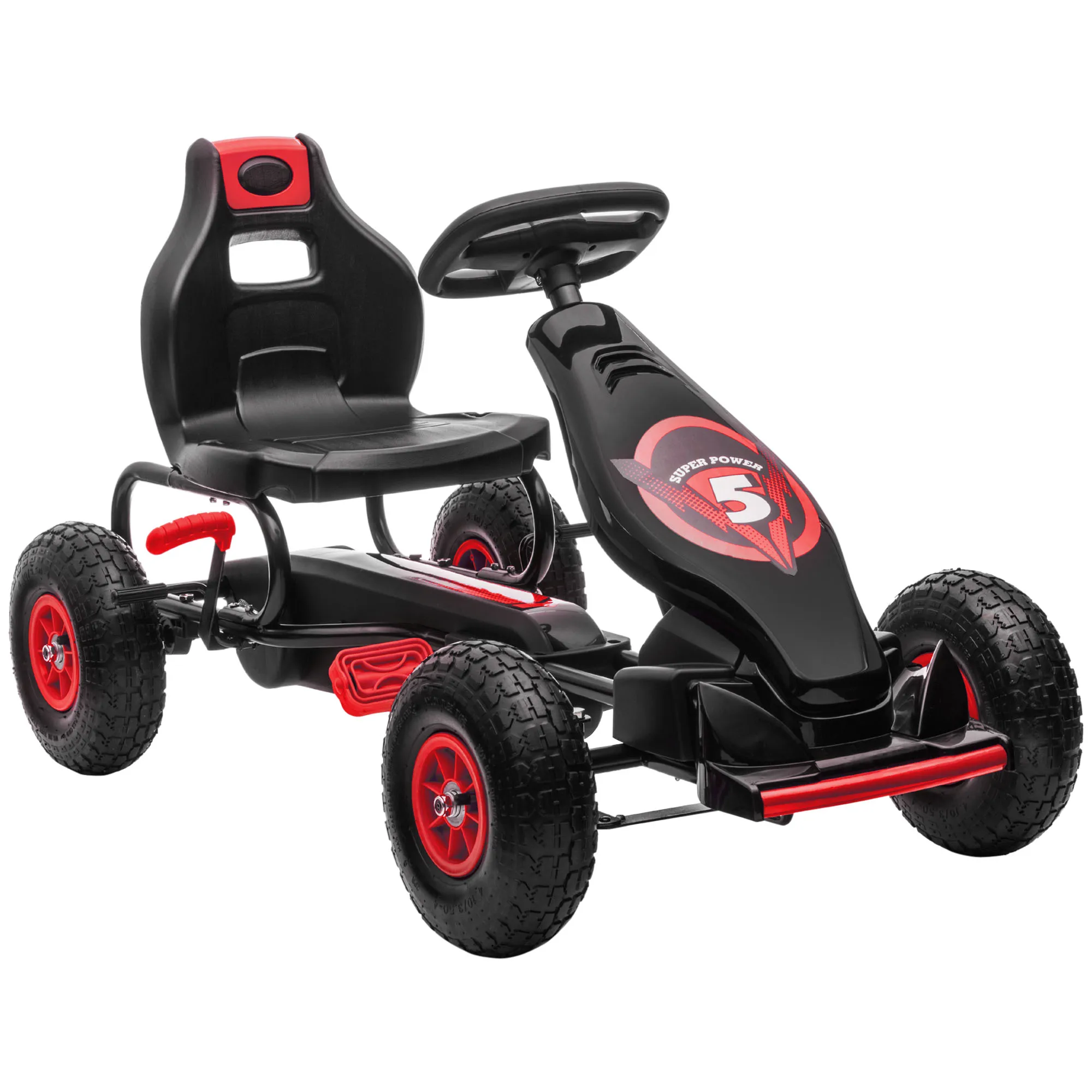 

Kids Electric Ride On Toy Go Kart with Suspension Remote Control Music LED Lights Outdoor Play Safety Belt Gift for Kids