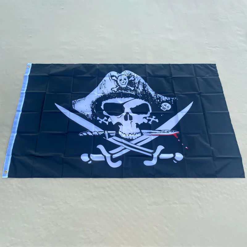 EOODLOVE Flag Jolly Roger Skull 90X150cm Cross Pirate Personality Flag Hanging Polyester Decorative Flag