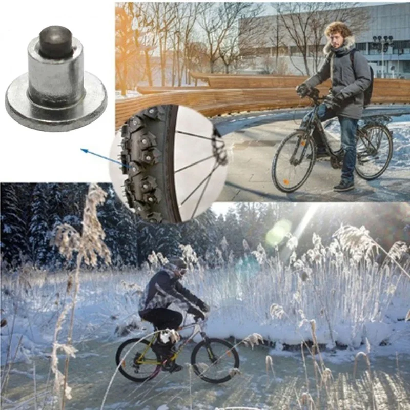 10PCS Universal Bike Snow Spikes Tire Cleats Universal Bicycle Winter Car Wheel Tire Studs Winter Anti-Slip Stud Auto Motorcycle