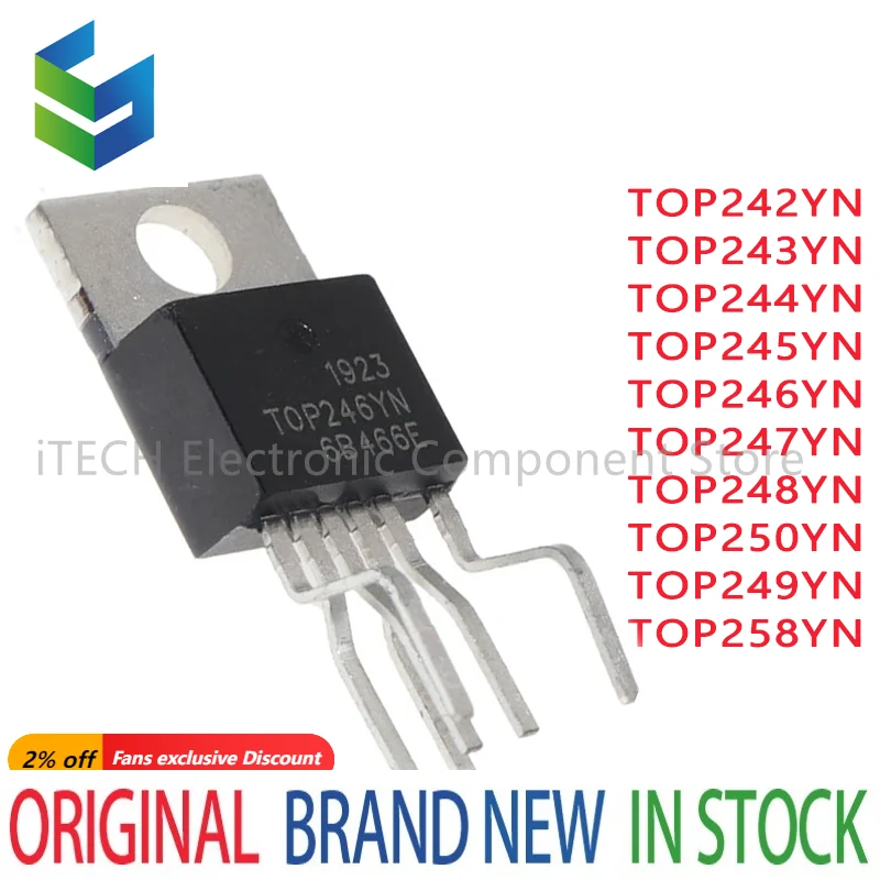 5PCS TOP242YN TOP243YN TOP244YN TOP245YN TOP246YN TOP247YN TOP248YN TOP249YN TOP250YN TOP258YN TO-220 IC Chip In Stock