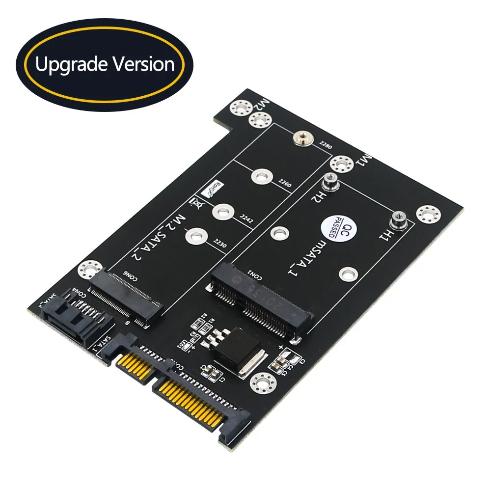 2 in 1 mSATA / M.2 NGFF SSD to dual SATA3 Converter Adapter Card