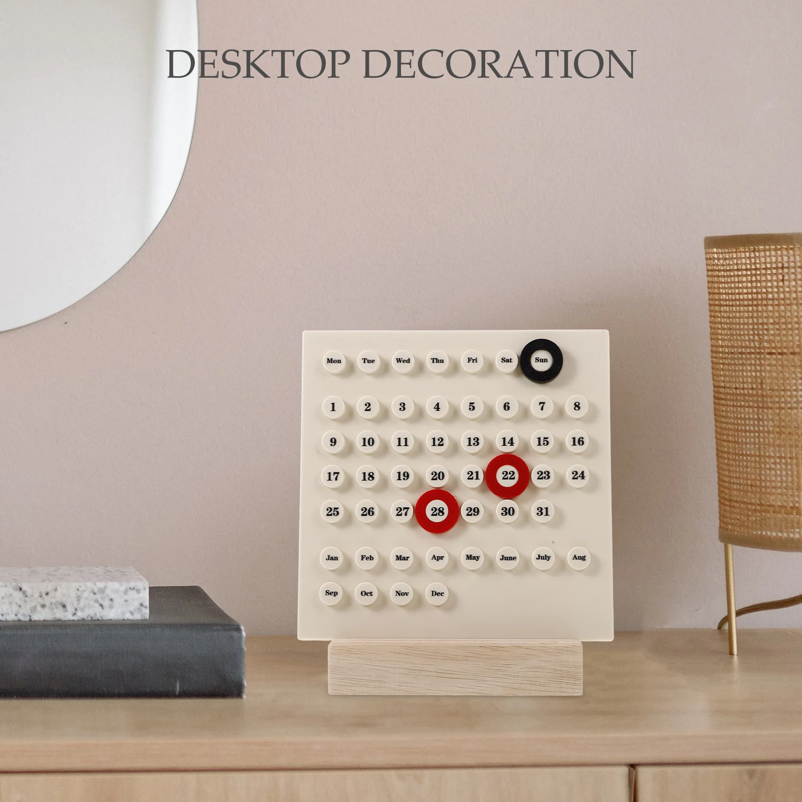 

Retro Diy Milk White Wooden Block Table For Office Countdown Calendar Home Academic Year Calendar Decor 2024 2025 Flip