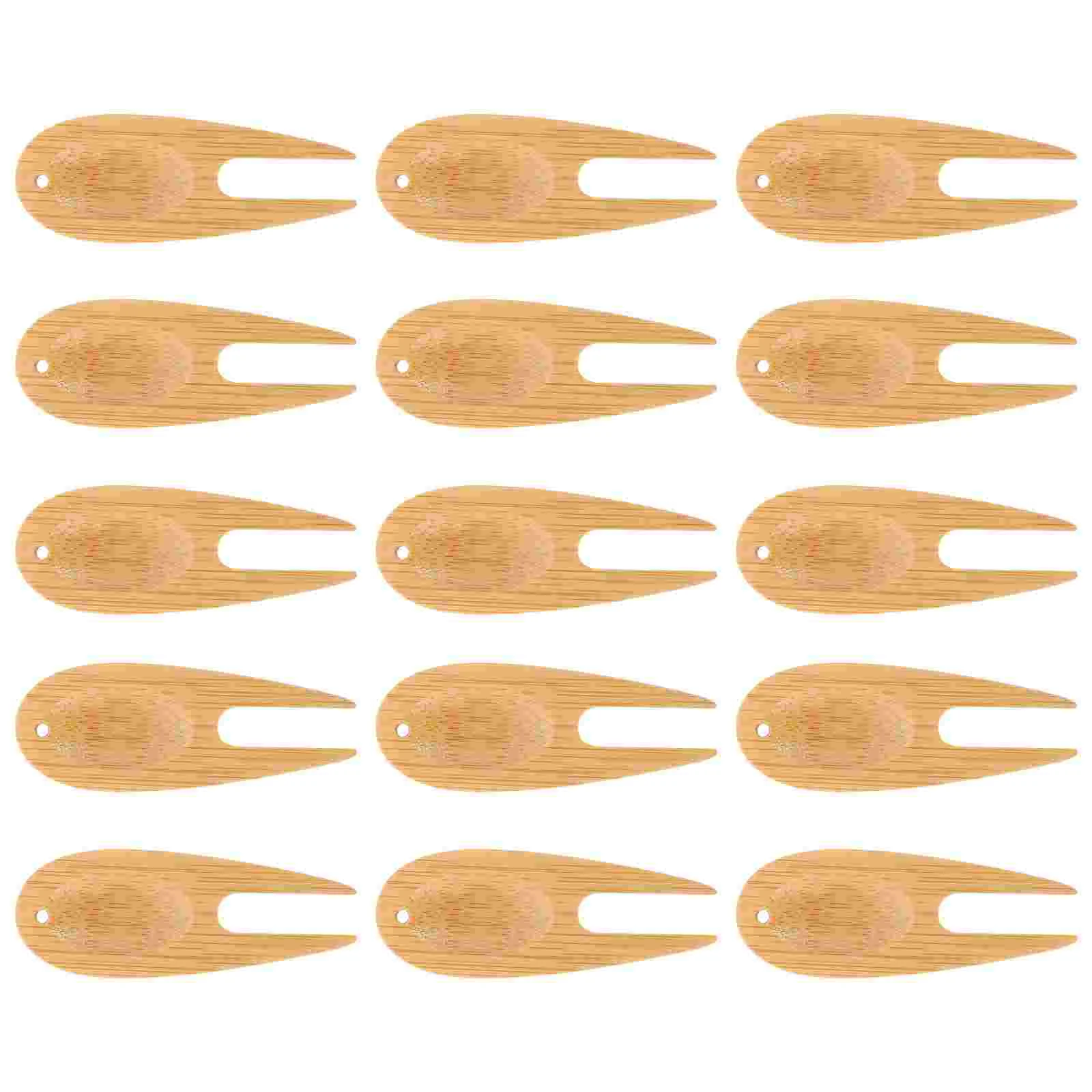 

15 Pcs Green Bamboo Fork Door Knob Divot Repair Tool Mini Portable Golfs Man Forks