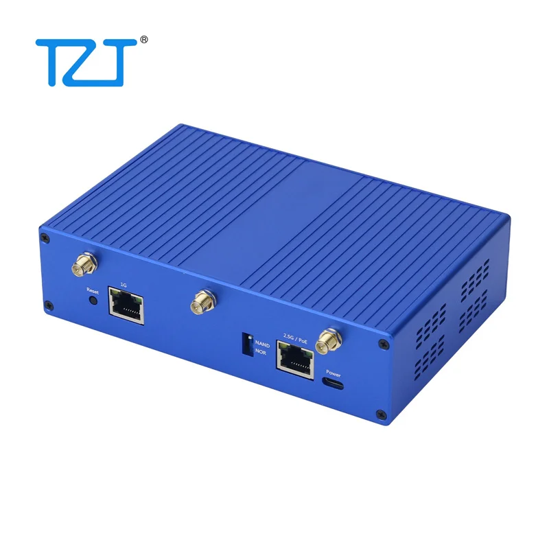 Маршрутизатор TZT Banana Pi OpenWrt One с корпусом, 1 ГБ ОЗУ MT7981B, 2,5 ГБE RJ45 и портами Gigabit Ethernet RJ45