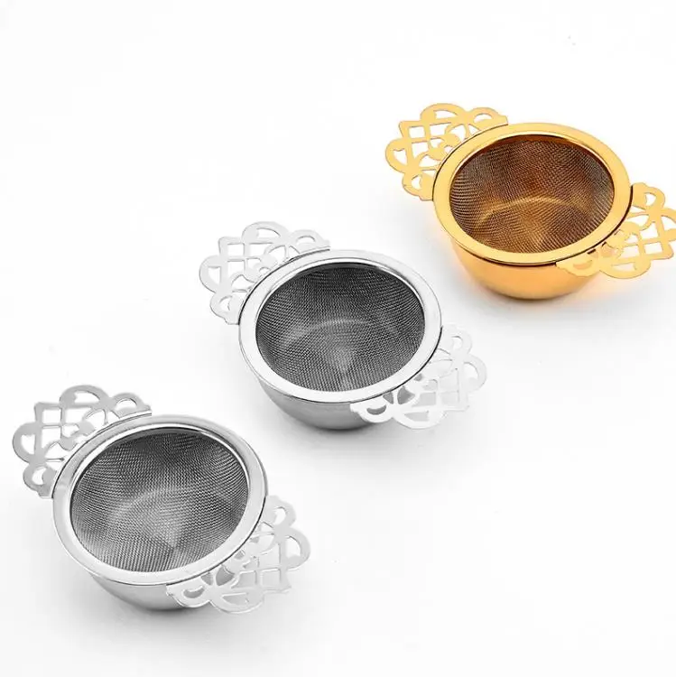 

Empress Tea Strainers with Drip Bowls Mesh Tea Infuser Stainless Steel Loose Leaf Tea Filter with Double Winged Handles SN4412