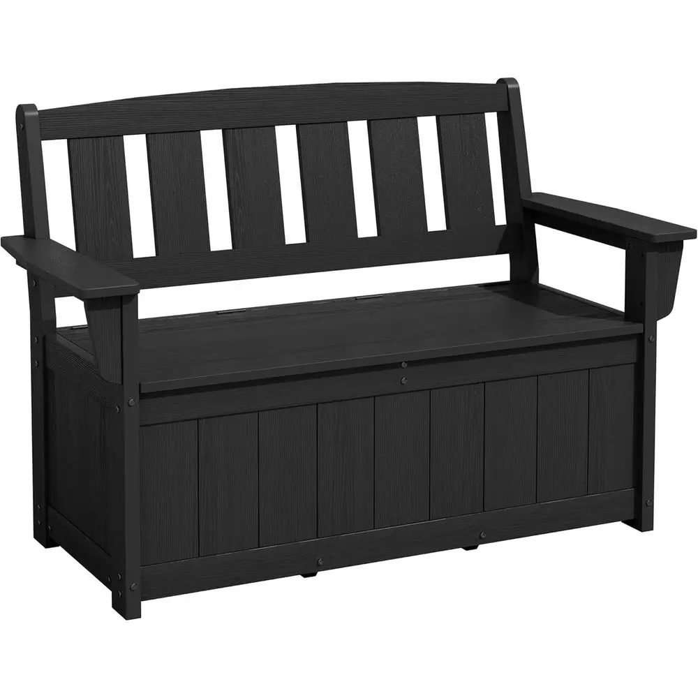 

All-Weather UV-Resistant Outdoor Storage Bench with Waterproof Bags, 57 Gallon Deck Box Organizer for Patio, Garden, and Pool (B