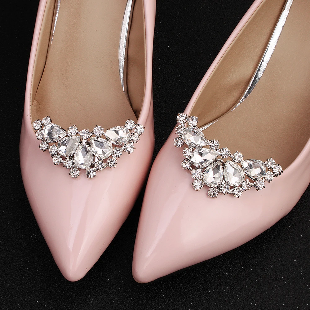Fashion Crystal Rhinestone Shoe Clips DIY Floral Shoe Buckle Shoe Decoration For Party Bridal Wedding Jewelry Bridesmaid Gifts image 2