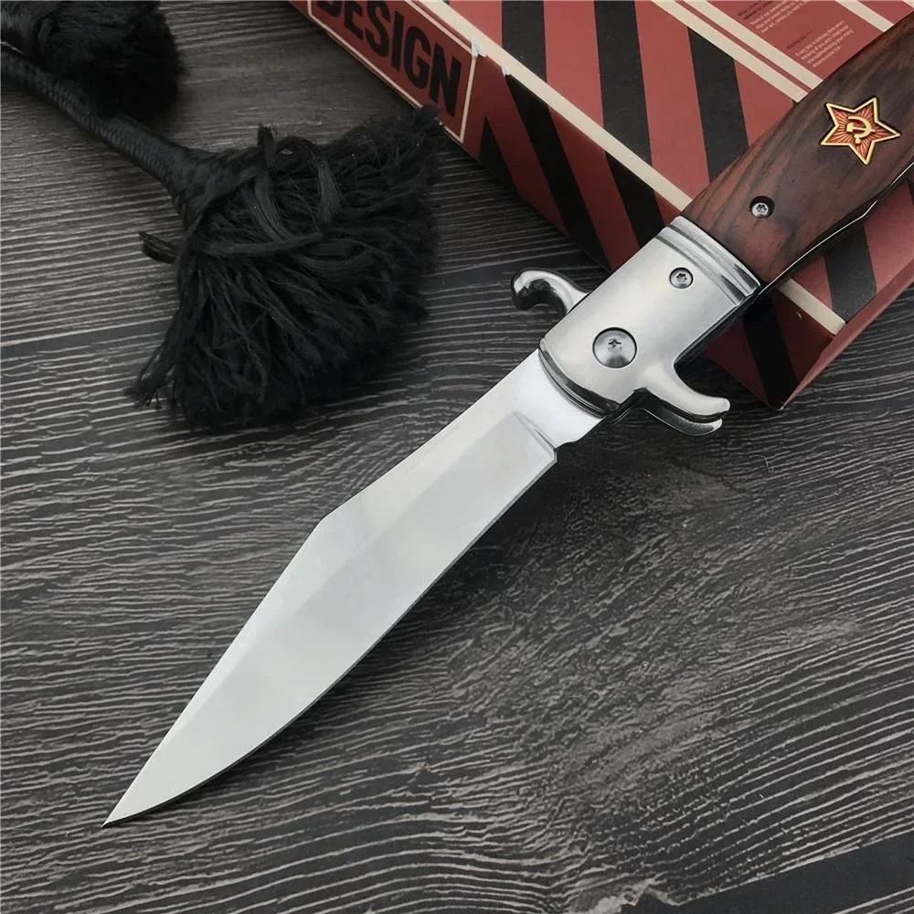 Russian Finka NKVD KGB Outdoor Hunting Tactical Folding Pocket Knife Military Quick Opening Camping Hand Tools