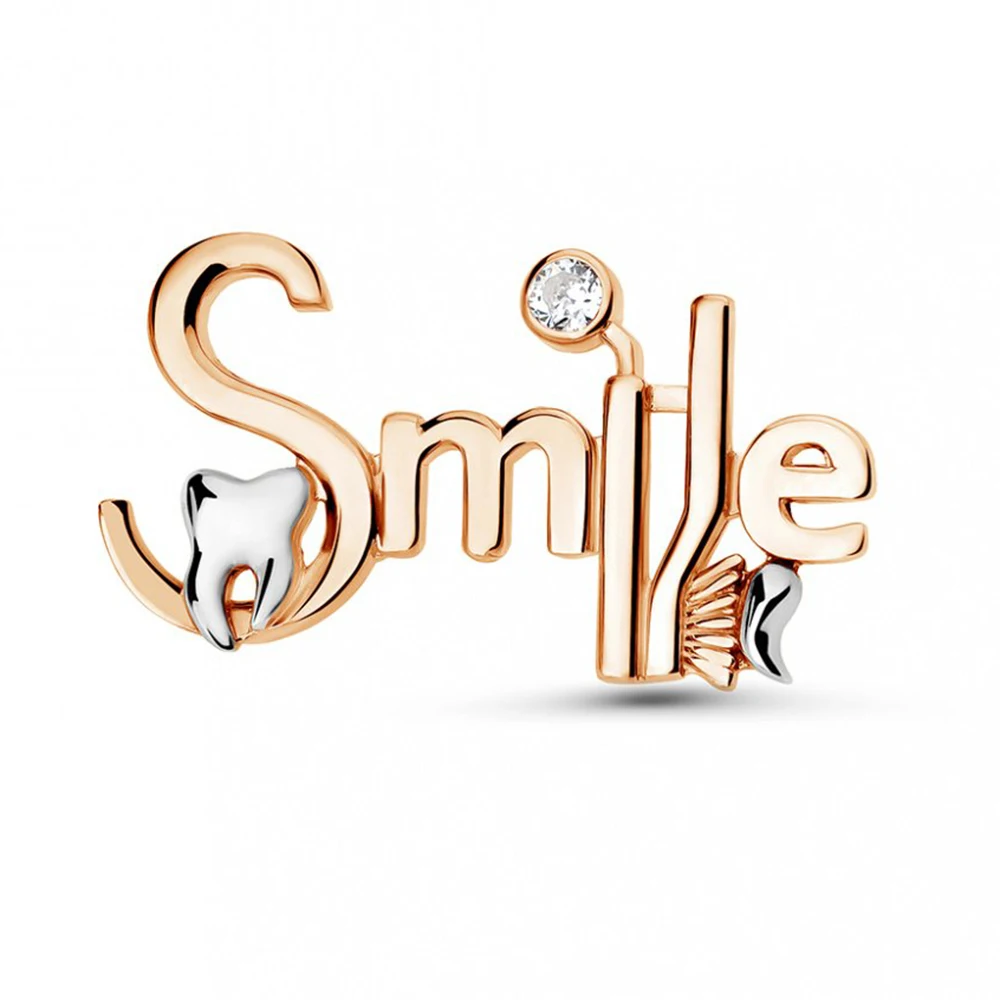 DCARZZ Smile Unique Dental Tooth Toothbrush Mirror Pin Brooch Creative Stomatology Dentist Medical Jewelry Lapel Badge Gifts