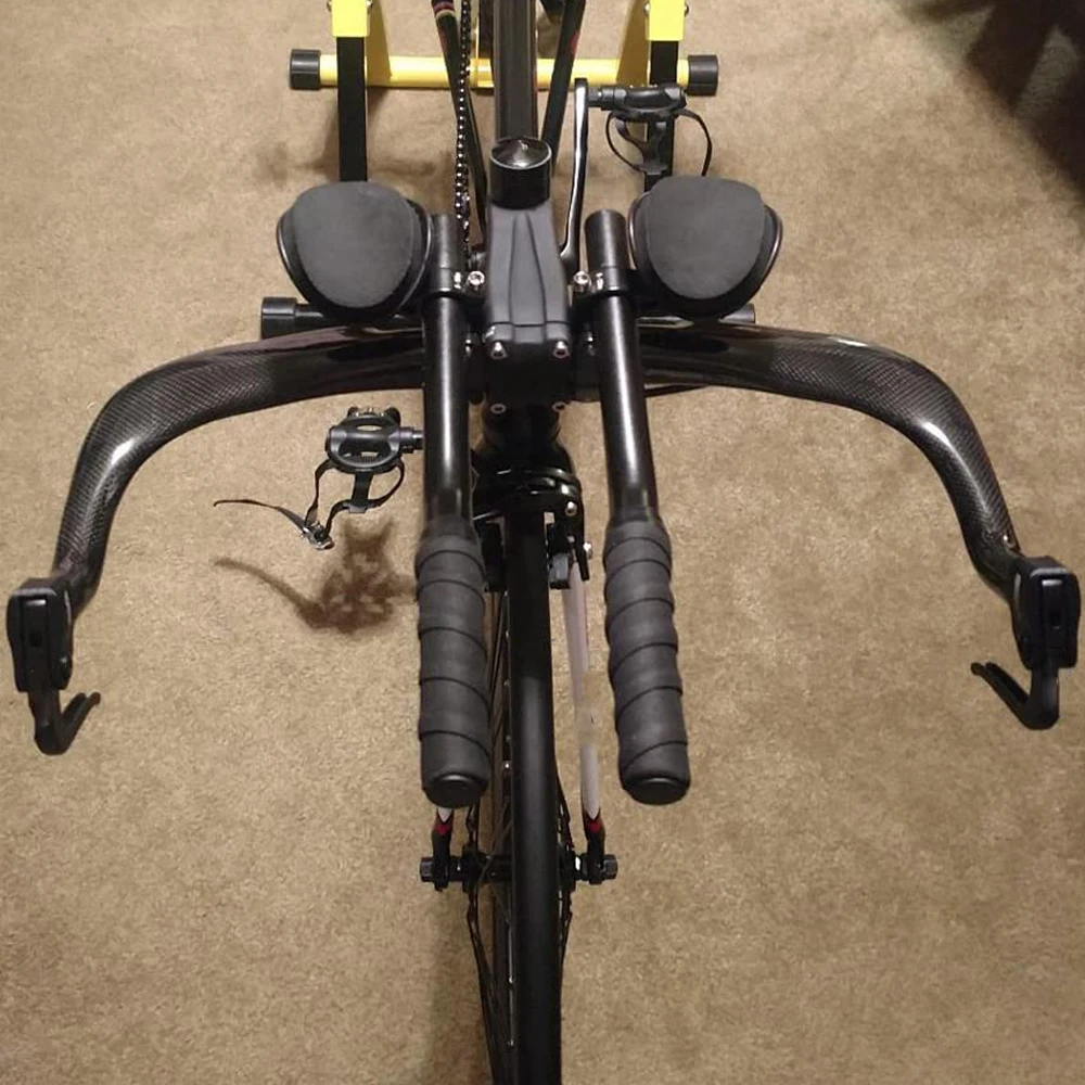 Carbon Handlebar with No Logo for Bike 31.8 Black Triathlon Handlebar Aero Bar 3K Road Bicycle Rest Handlebars