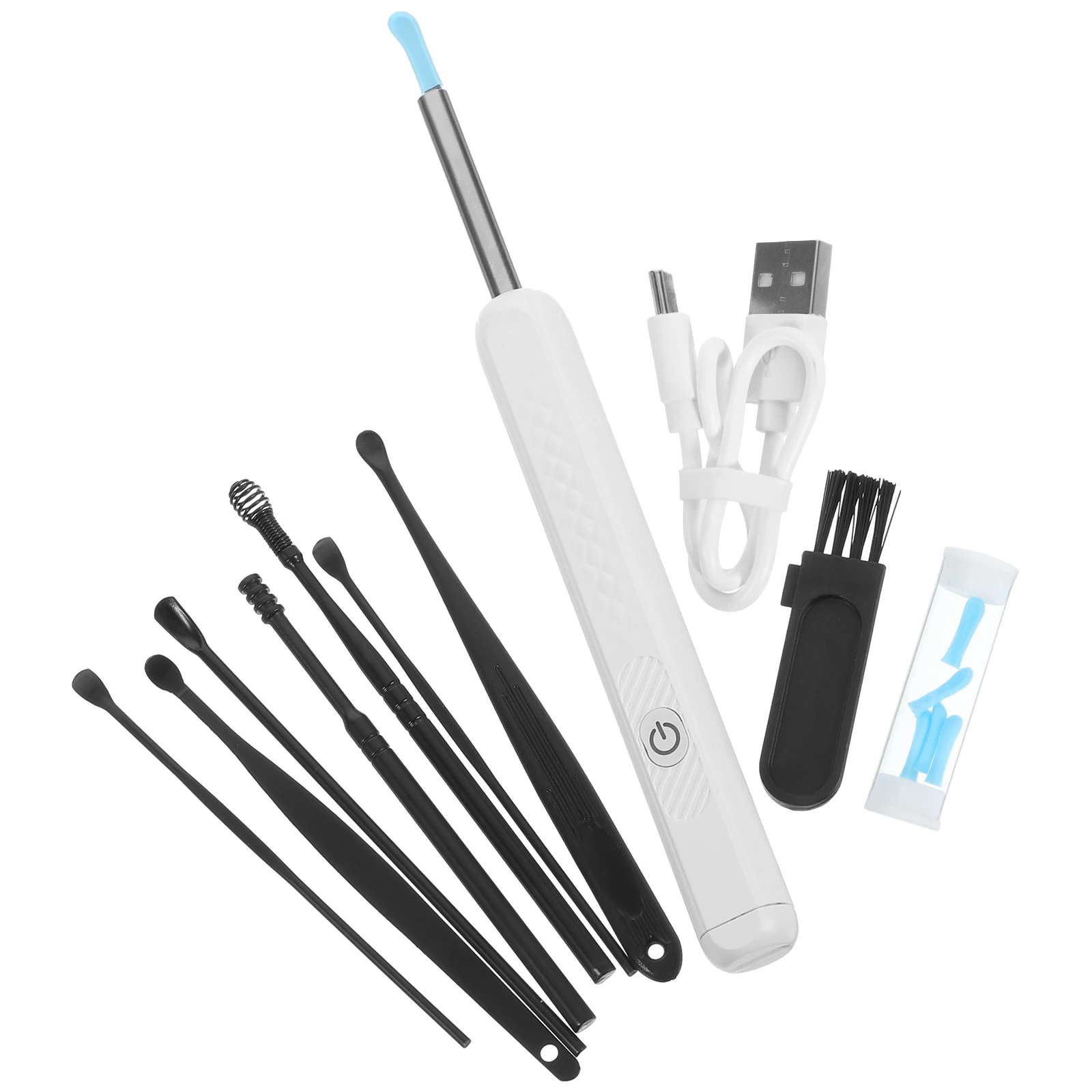 

8 Piece Set Earwax Removal Tools HD Silicone Blue Spoon Tips Durable PC Material Lightweight Ergonomic For Kids Adults