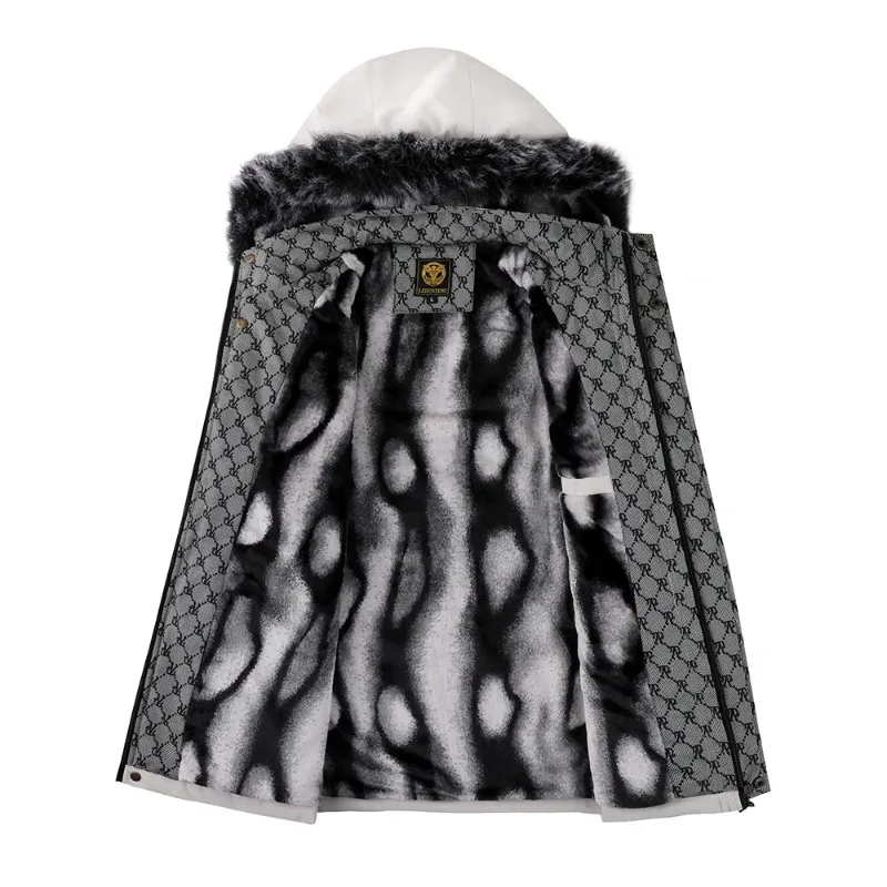 Lässiger Modetrend für Herren im Herbst und Winter mit Kapuze, Baumwolljacke, winddicht, gepolstert, kalt, reine Farbe, einfache Baumwollkleidung