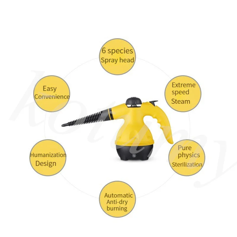 High-pressure Temperature Steam Cleaner Handheld Household Cleaner Stain Removal Carpets Car Seats