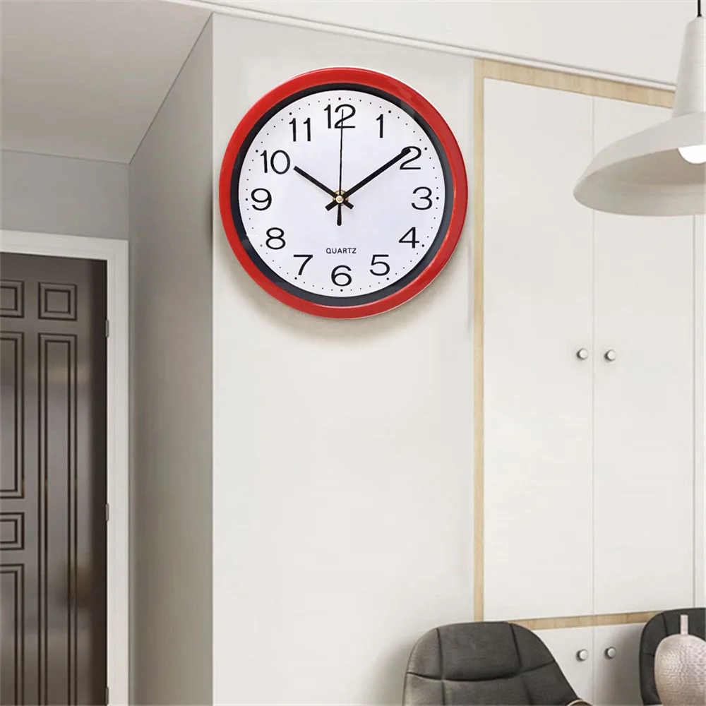 Minimalist Small Wall Clocks With Frame Transparent Plastic Candy Colors Mute 20cm Hanging Watch Clock Living Room Home Decor