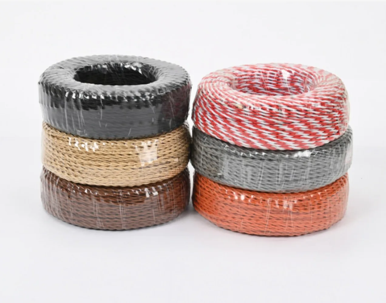 2 Core 0.75mm*2 Electrical Wire Vintage 5m 10m 20m 50m Twisted Fabric Cable Woven Cord Textile Cable Pendant Lamp Cord Copper