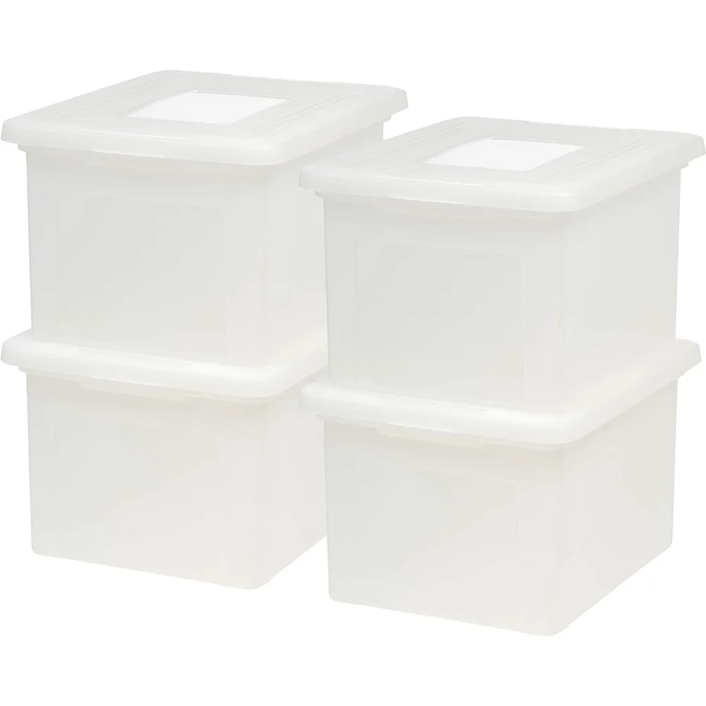 

IRIS USA File Box File Organizer Plastic File Box for Letter/Legal File, BPA-Free Plastic Storage Bin Tote Organizer