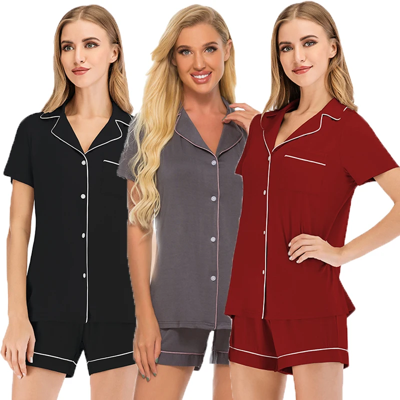 

Aamikast Women’s Summer Modal Pajamas Women Short Sleeve Sleepwear Short Pant Pajamas Sets Loungewear Loose Casual Woman Pjs