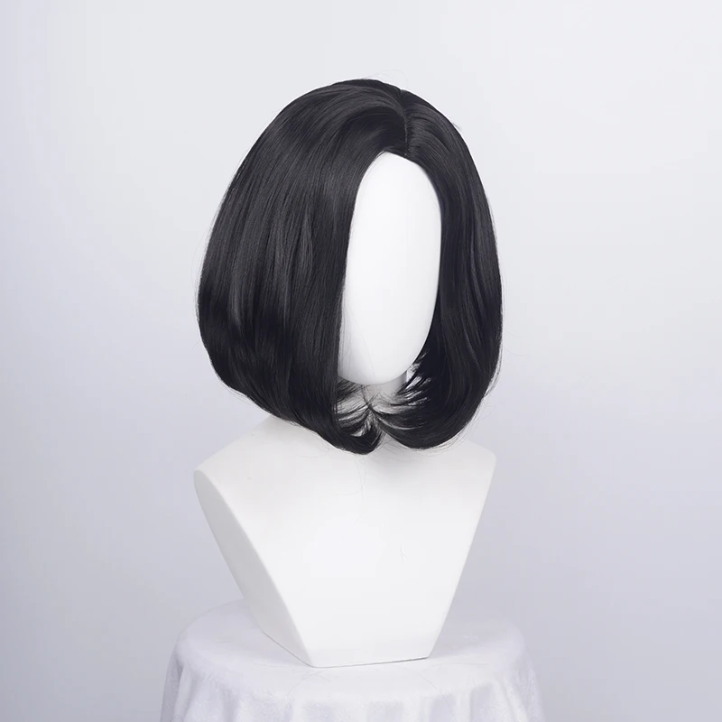 

Новый ада Вонг синтетический Resident Evil 8 Cos женский короткий черный парик 32 см аниме косплей парики термостойкий боковой пробор стиль