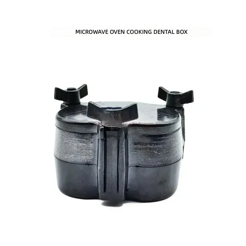 Black Plastic Dental Denture Press Flask, Microwave Cooking Box Active Compressor for Dental Lab Prosthodontic Use