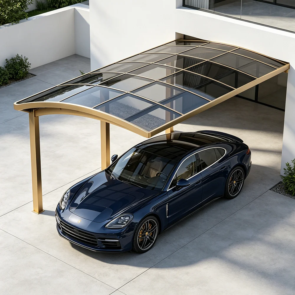 50 Years Lifespan Aluminium Carport,Anti-Rust Anti-Hail Polycarbonate Shelter,Easy Install Outdoor Household Car Garage Pergola