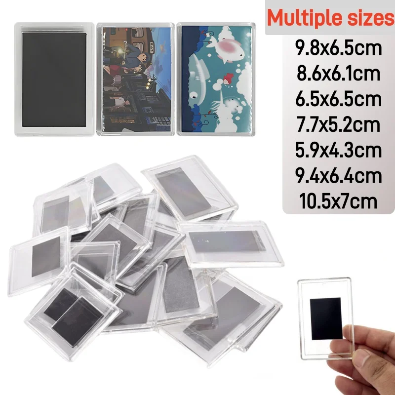 10-40Pcs Multi Sizes Mini Magnetic Fridge Photo Frame Blank Insert Picture Holder Refrigerator Magnet Home Decor Accessory