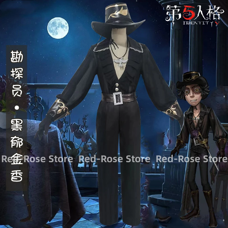 Anime Game Identity V Prospector Norton Campbell Cosplay Costume Black Tulip Suit With Hat Hallween Adults Carnival Uniforms Set