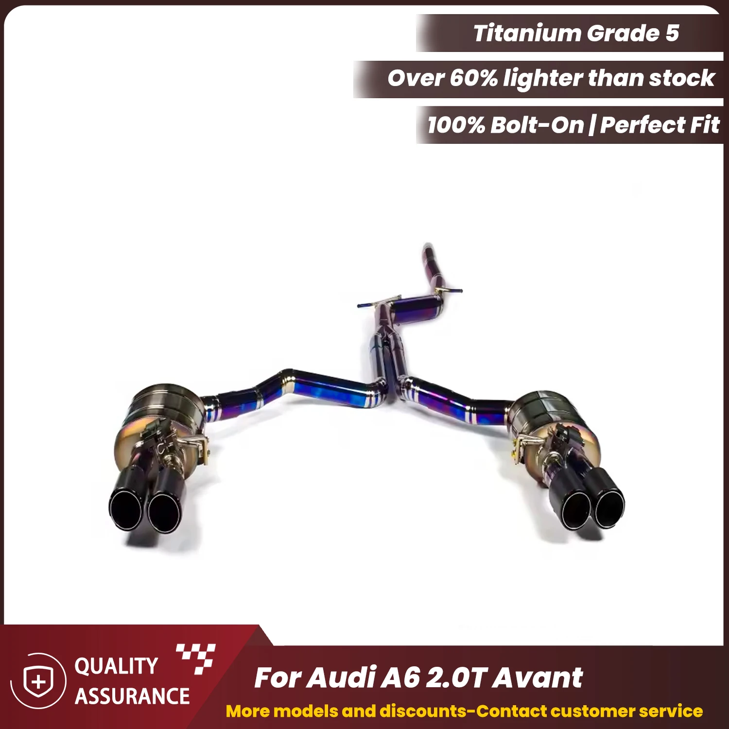 

ECCF Valvetronic Titanium Catback Exhaust For Audi A6 2.0T Avant Aggressive Exhaust Sound Performance Upgrade Easy Installation
