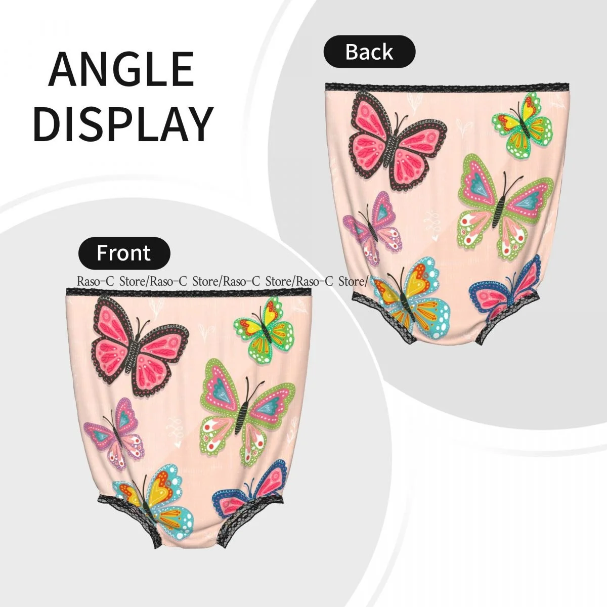 Funny Gag Granny Underwear Colorful Flying Butterflies Surprise Gift