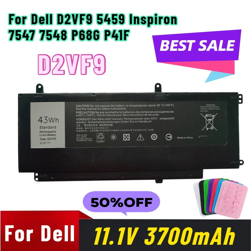 

11.1V 3700mAh Laptop Batteries for Dell D2VF9 5459 Inspiron 7547 7548 P68G P41F Computer Battery