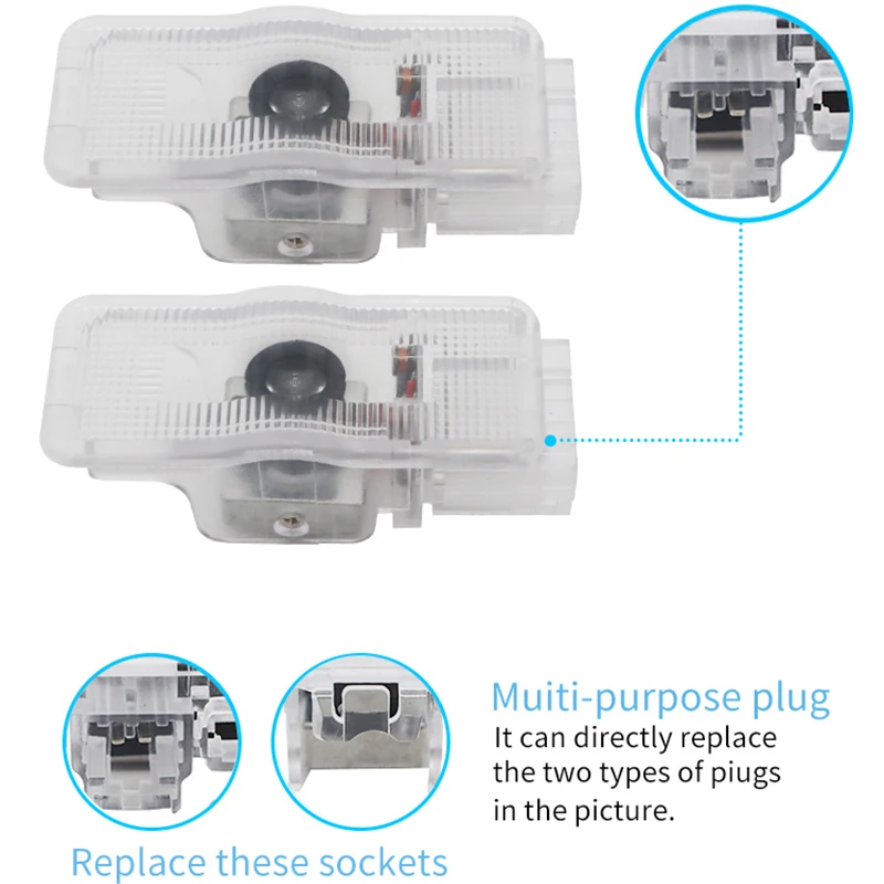 Car Door Welcome Led Projector Light for Peugeot RCZ 2011-2014 Ambiance Decorate Lamp Collision Avoidance Illuminated Accessory