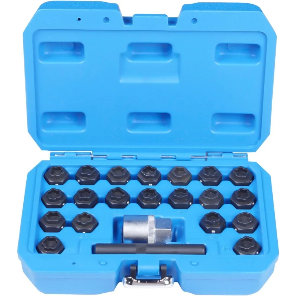 

BMW F-Series 22PCS Theft-Retardant Lug Nut Remover Set - Chromium-Molybdenum Steel #41-#60, Extension Rod&Storage Toolbox