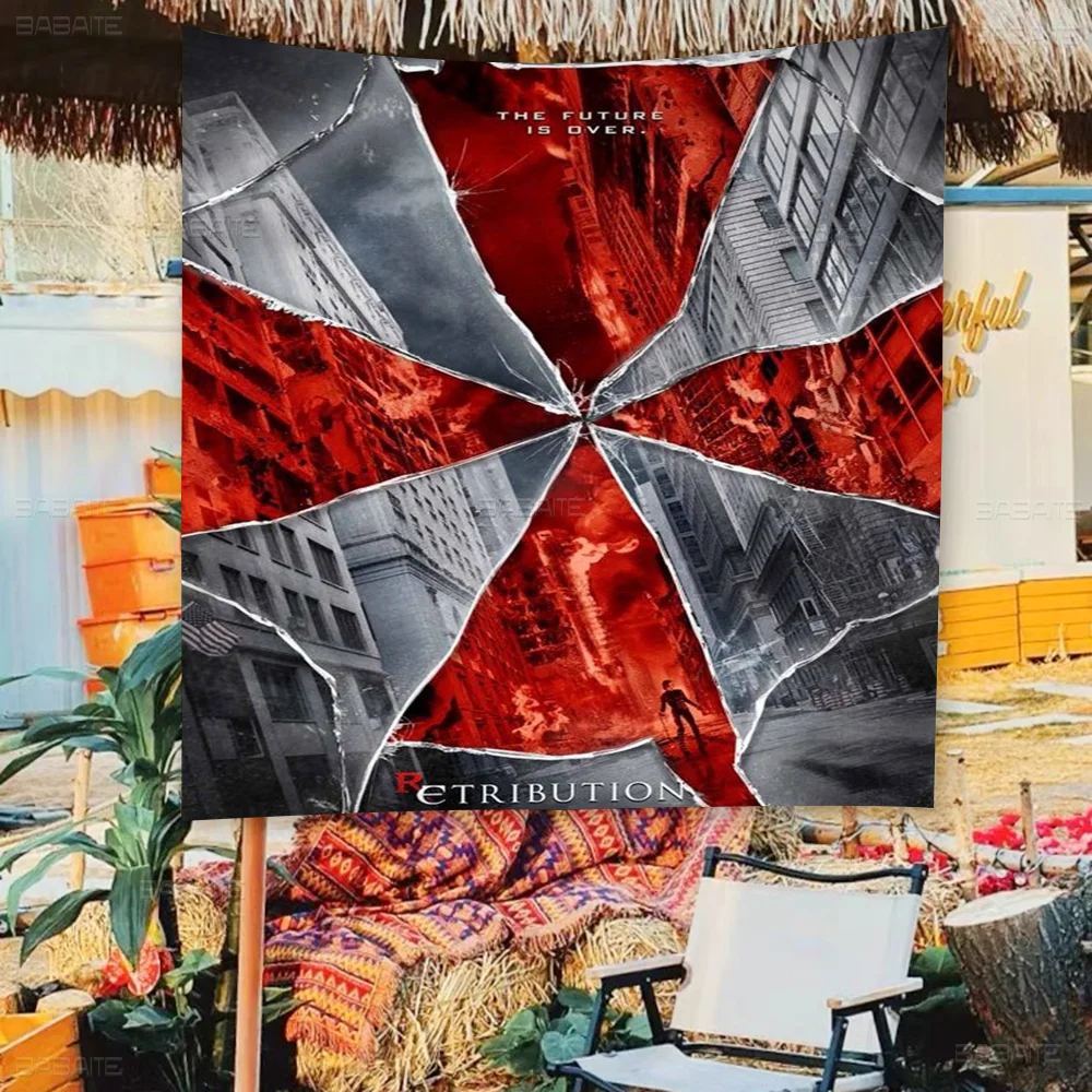 R-Resident Evil Umbrella Banner INS Style Outdoor Party Decoration Atmosphere Flag