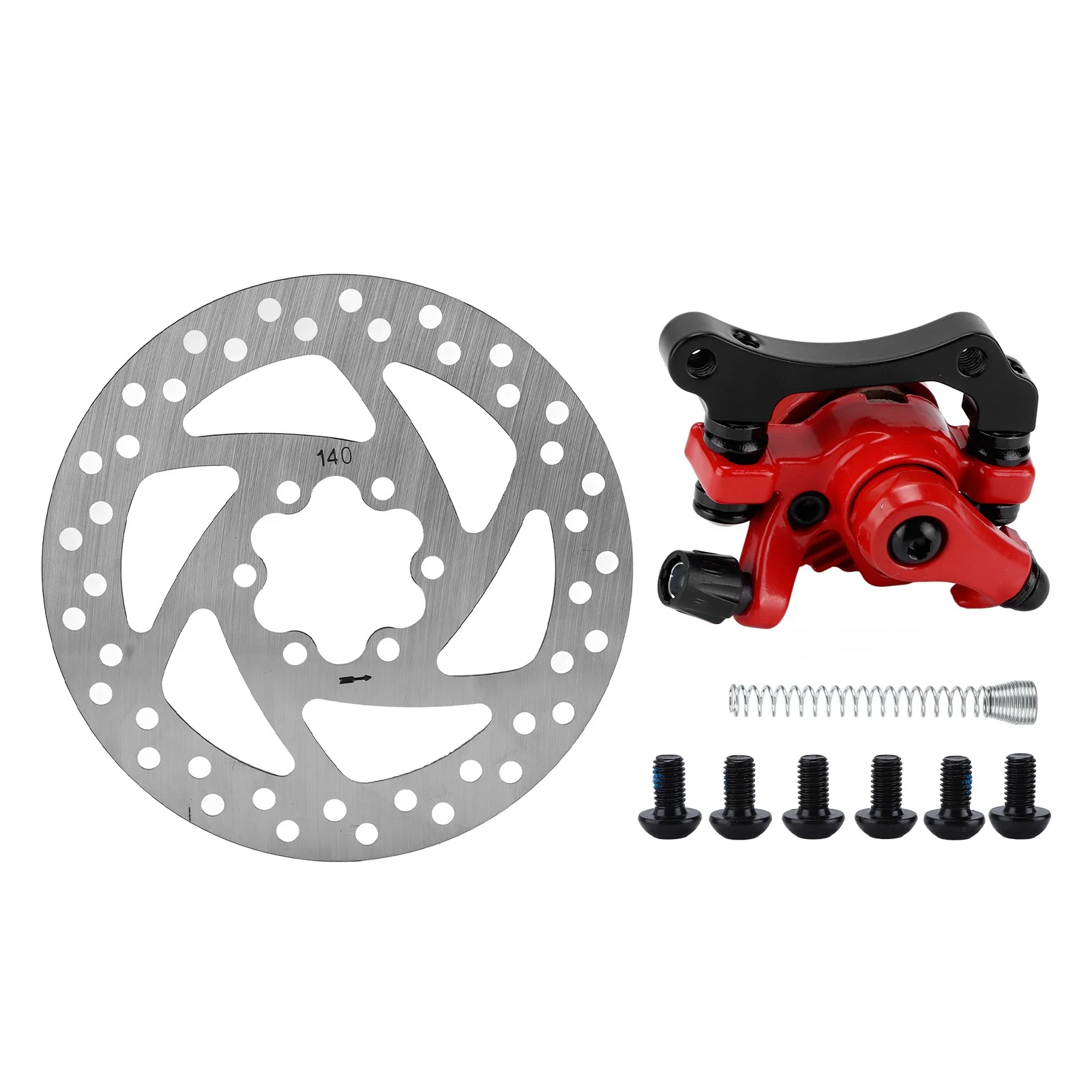 140mm Brake Disc Caliper Kit 6‑Hole Aluminum Alloy Wear Resistance for Electric Scooter