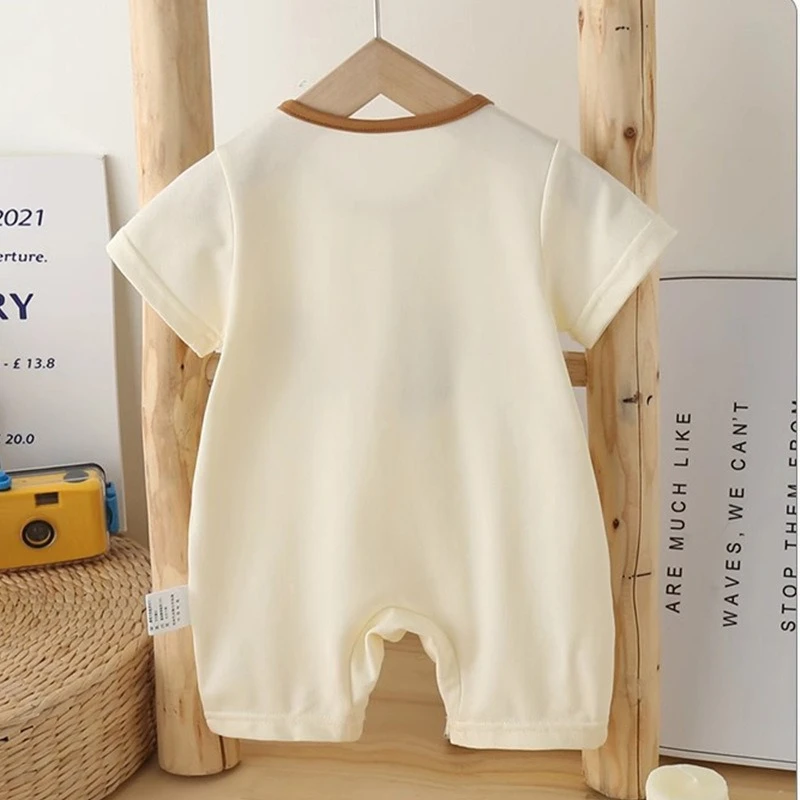 Unisex Baby Summer Romper 3D Christmas Bear Short-Sleeve Onesie Lightweight & Comfortable Outdoor Jumpsuit for Boys & Girls