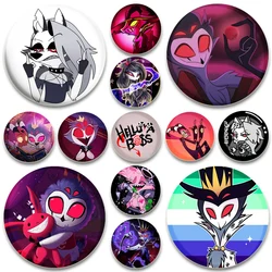 I'm Not A Boss Cartoon Button Pins Helluva Boss Soft Novelty Badges Handmade Exquisite Round Brooches for Backpack Jewelry Gifts